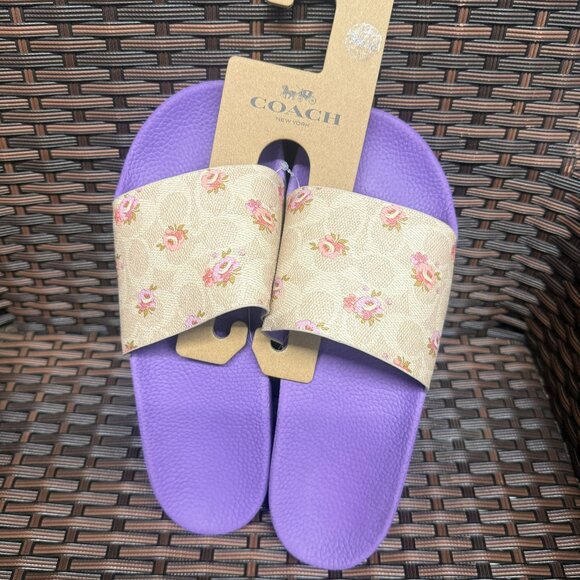 coach Udele Sport Slide In Signature Canvas With Floral Print car30 - Picture 1 of 4